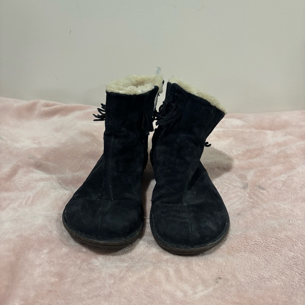 UGG Black Ankle Booties with Shearling Lining
